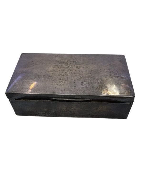 Canadian Sterling Silver Hallmark Cigarette Box Presented 7th Field Brigade CFA