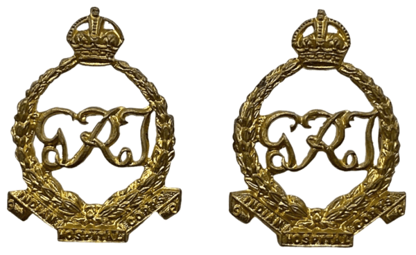 WW2 British Indian Hospital Corps Collar Badge Insignia Pair